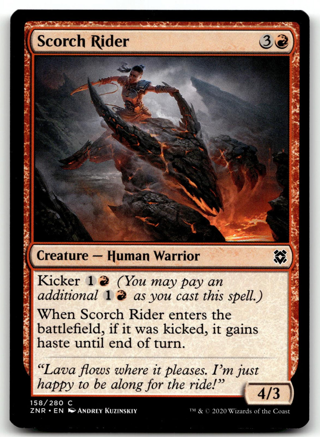 Scorch Rider 158 Common Zendikar Rising Magic: The Gathering Near Mint