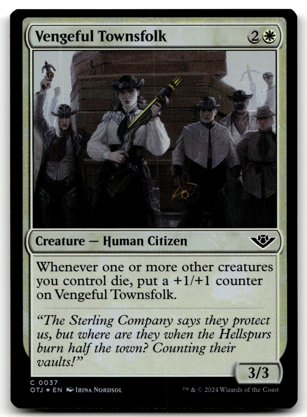 Vengeful Townsfolk 37 Outlaws of Thunder Junction Magic: The Gathering Foil NM
