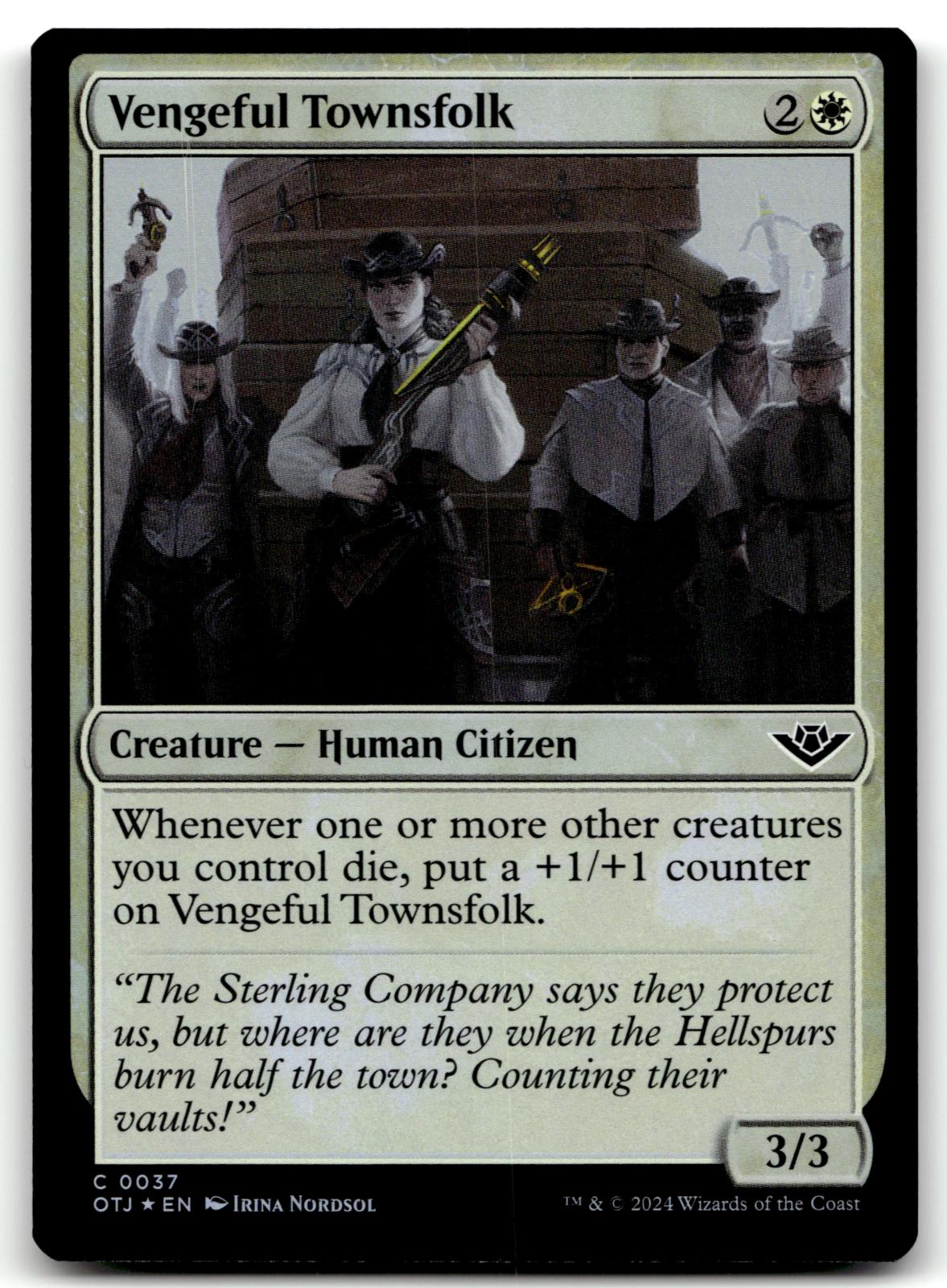 Vengeful Townsfolk 37 Outlaws of Thunder Junction Magic: The Gathering Foil NM