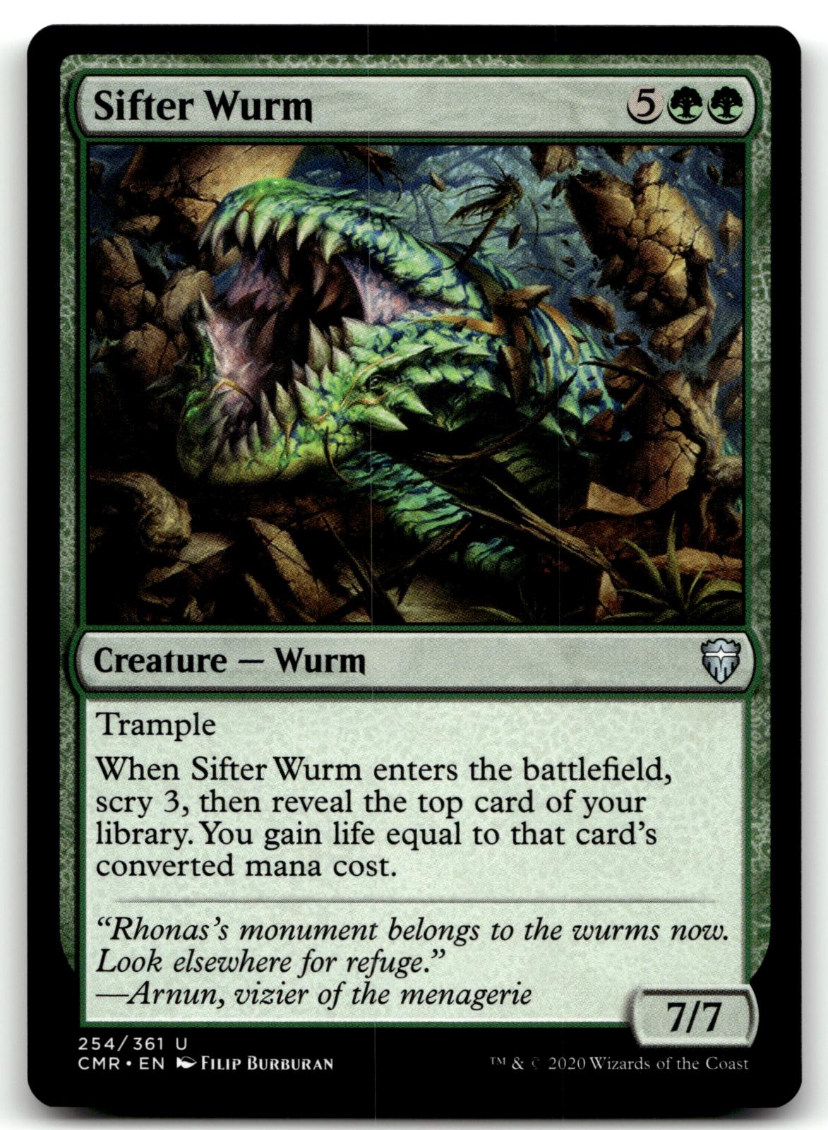 Sifter Wurm 254 Uncommon Commander Legends Magic: The Gathering Near Mint