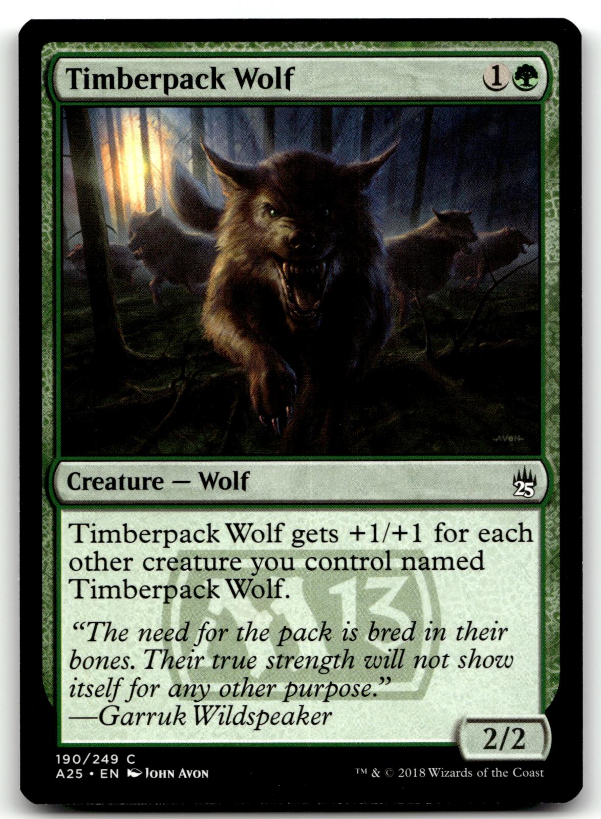Timberpack Wolf 190 Common Masters 25 Magic: The Gathering Near Mint