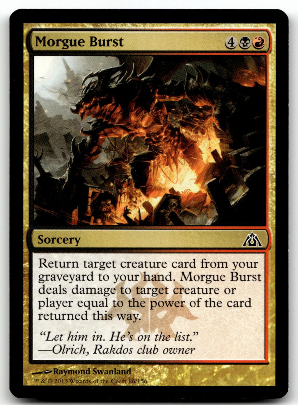 Morgue Burst 86 Common Dragon's Maze Magic: The Gathering Near Mint