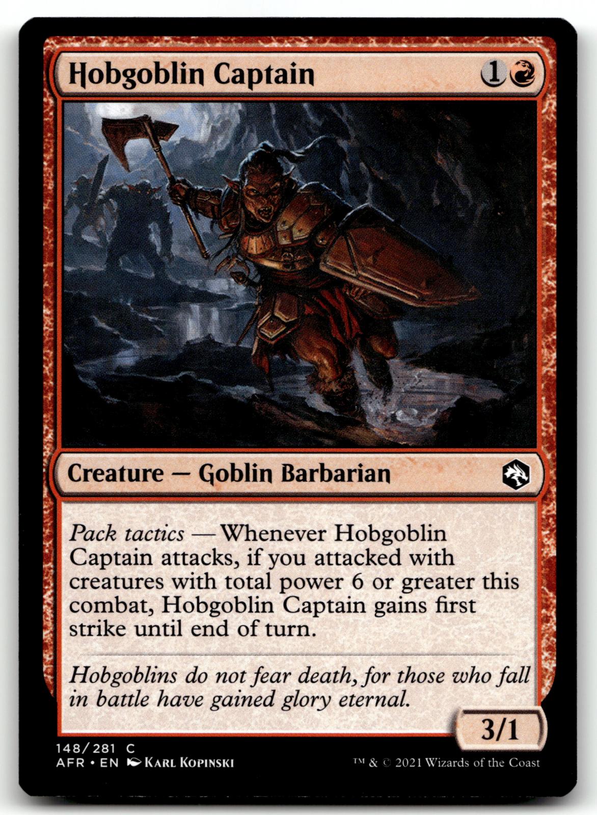 Hobgoblin Captain 148 Adventures in the Forgotten Realms Magic: The Gathering NM