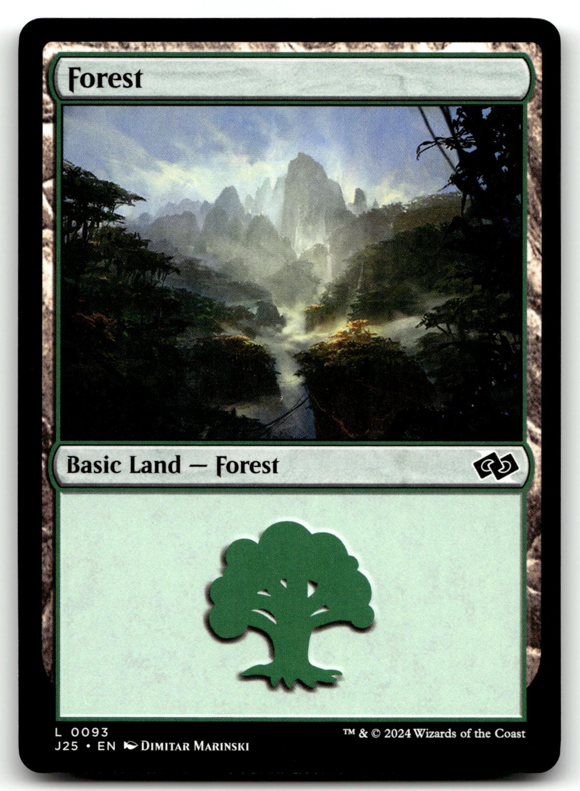 Forest (0093) 93 Land Foundations Jumpstart Magic: The Gathering Near Mint