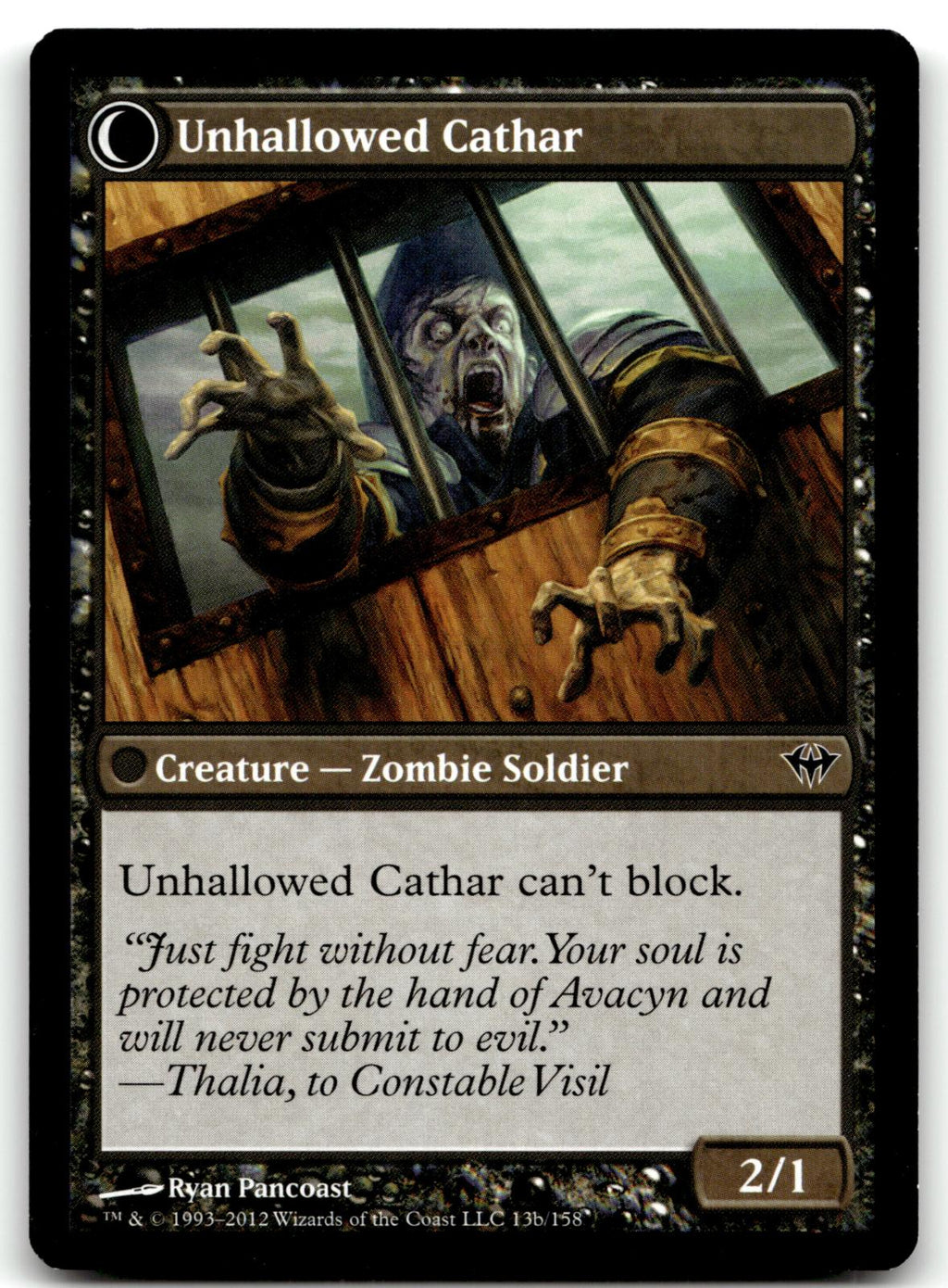 Loyal Cathar 13 Common Dark Ascension Magic: The Gathering Near Mint