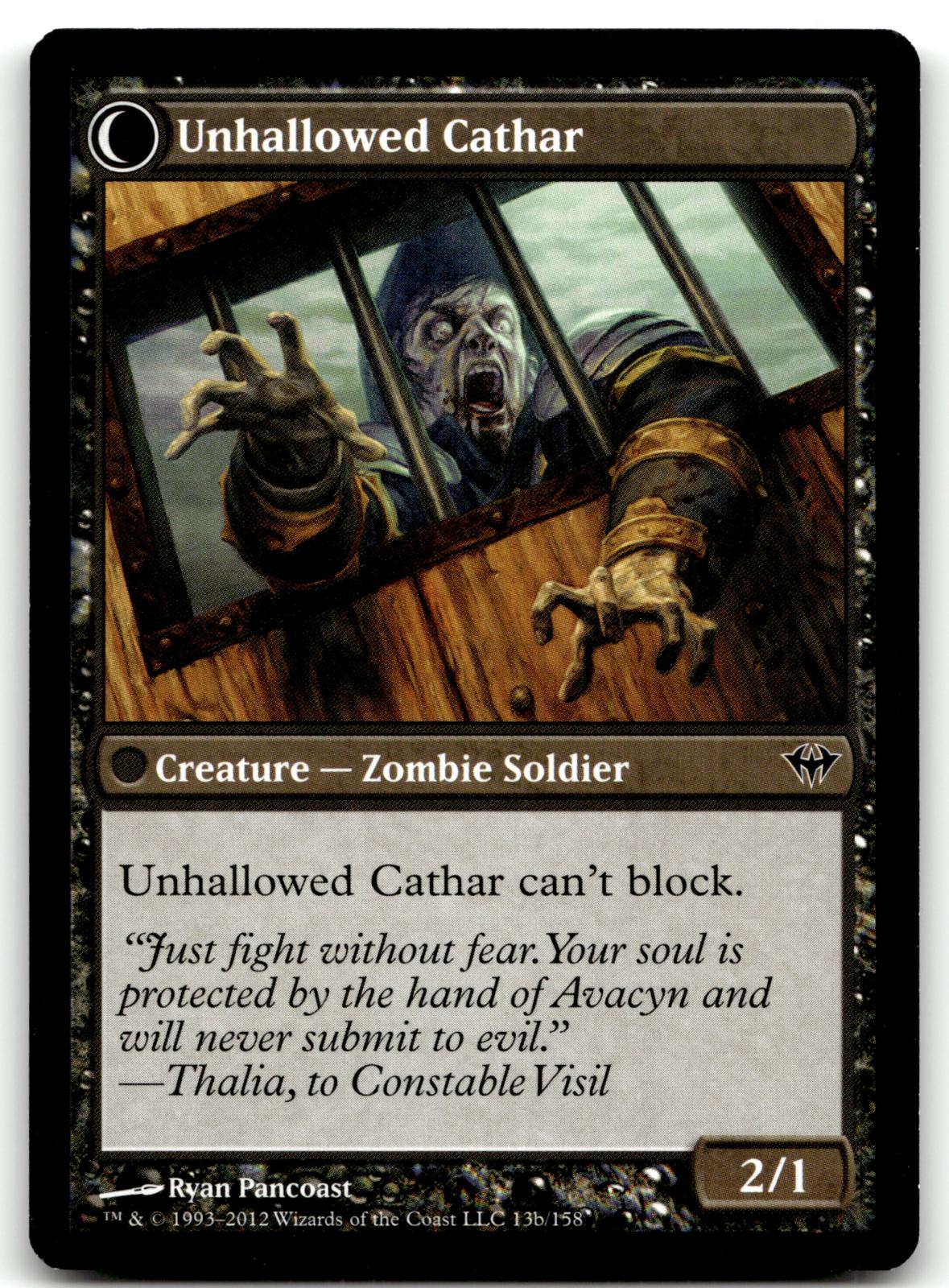 Loyal Cathar 13 Common Dark Ascension Magic: The Gathering Near Mint