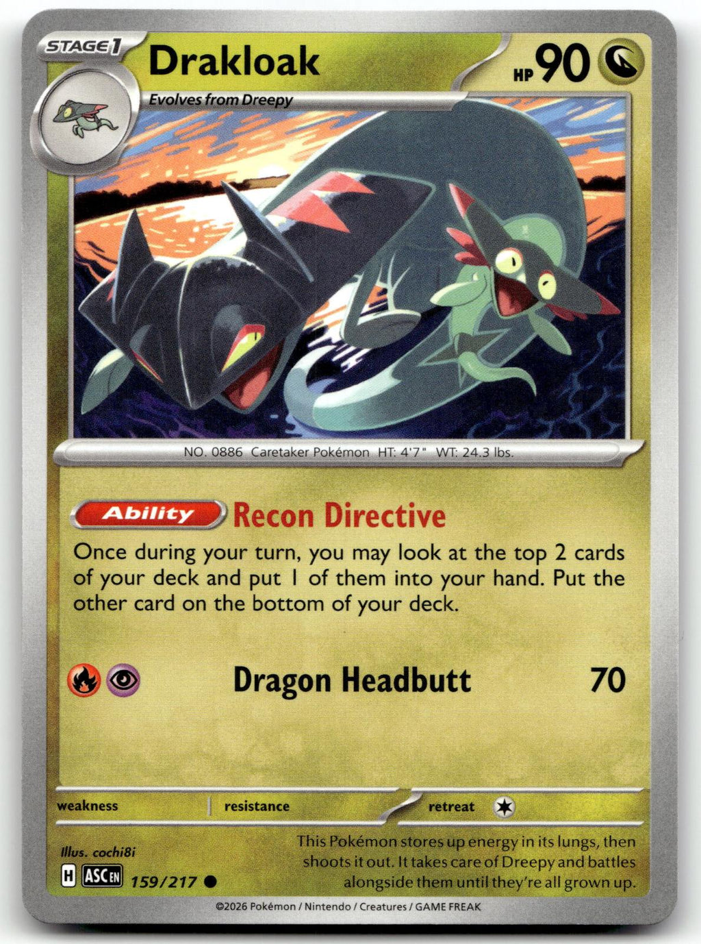Drakloak 159/217 Common Ascended Heroes Pokemon Near Mint