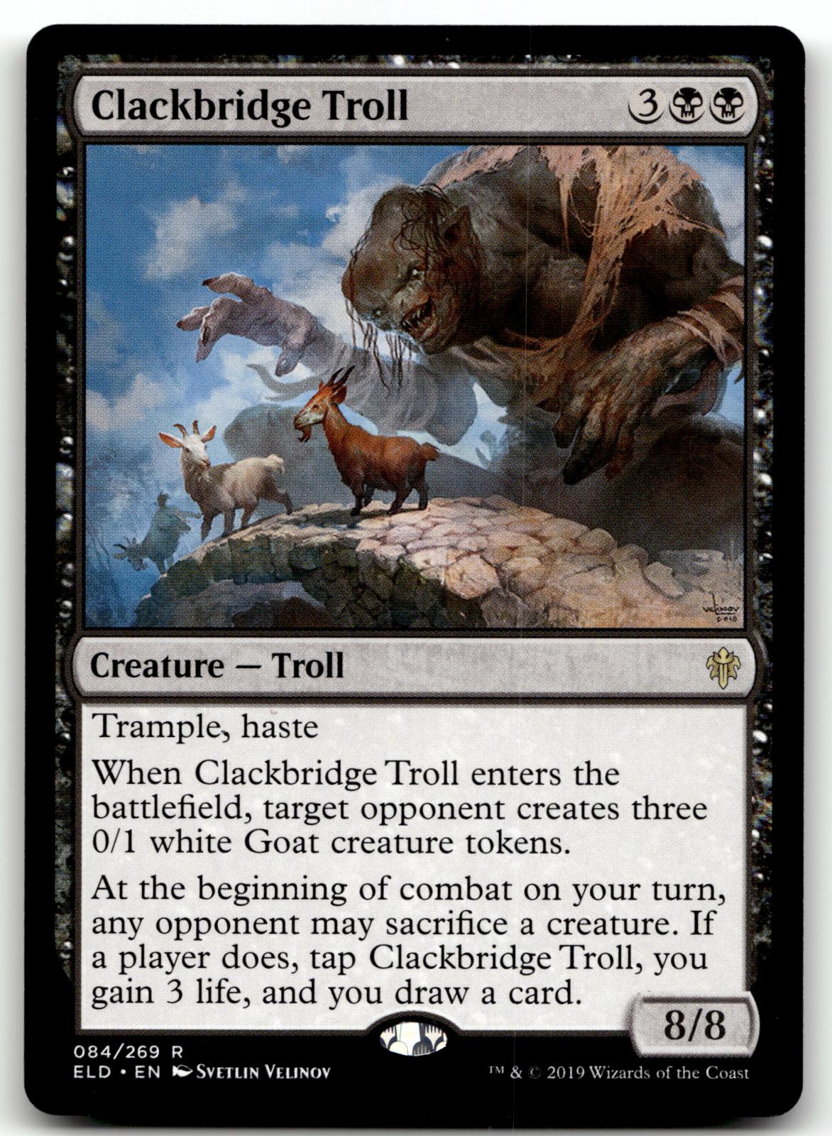 Clackbridge Troll 84 Rare Throne of Eldraine Magic: The Gathering Near Mint