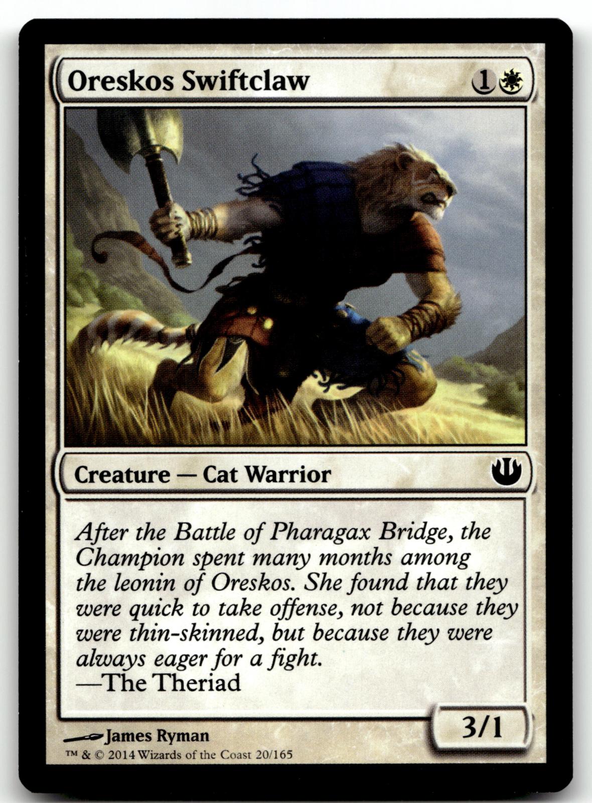 Oreskos Swiftclaw 20 Common Journey Into Nyx Magic: The Gathering Near Mint