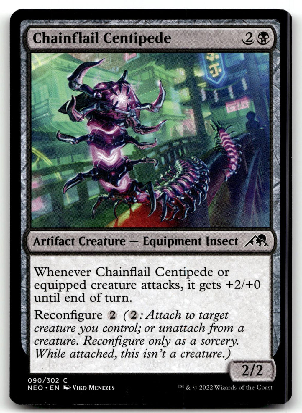 Chainflail Centipede 90 Common Kamigawa: Neon Dynasty Magic: The Gathering NM