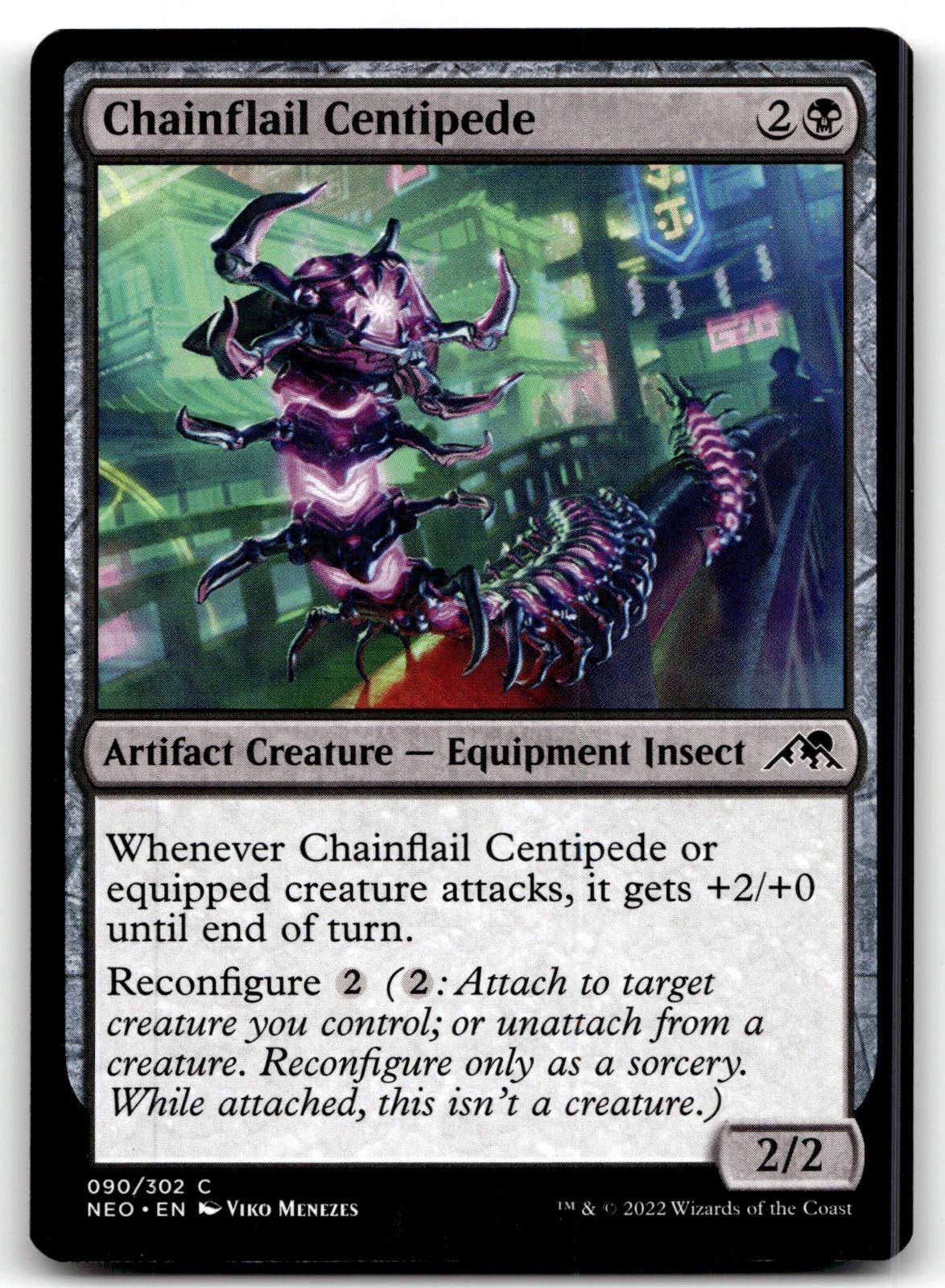 Chainflail Centipede 90 Common Kamigawa: Neon Dynasty Magic: The Gathering NM