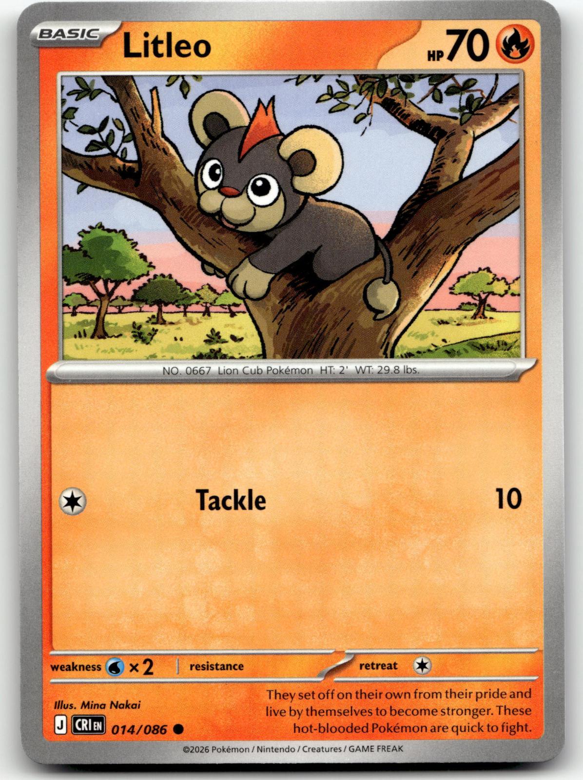 Litleo 014/086 Common Chaos Rising Pokemon Near Mint