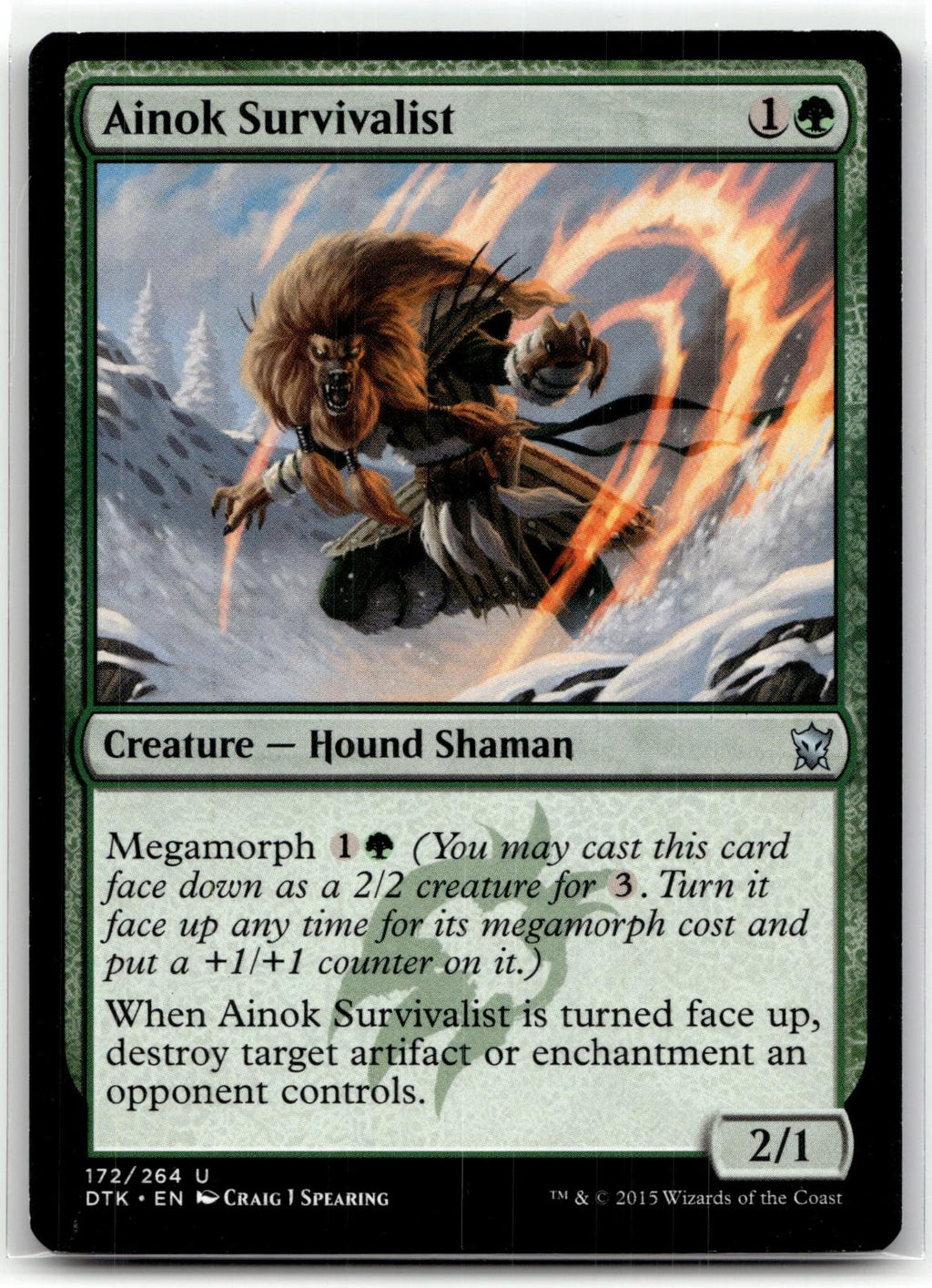 Ainok Survivalist 172 Uncommon Dragons of Tarkir Magic: The Gathering Near Mint