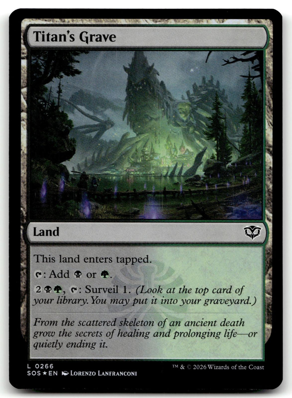 Titan's Grave 266 Land Secrets of Strixhaven Magic: The Gathering Foil Near Mint