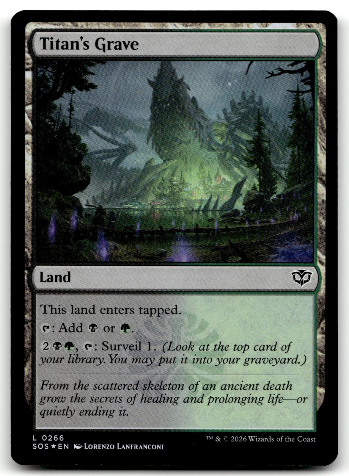 Titan's Grave 266 Land Secrets of Strixhaven Magic: The Gathering Foil Near Mint