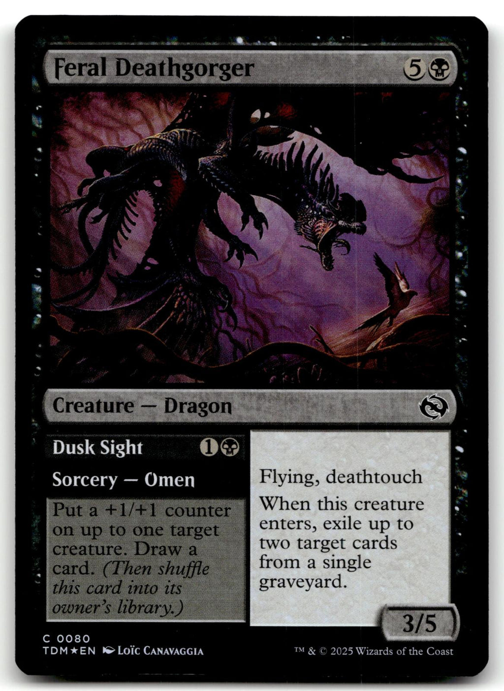 Feral Deathgorger 80 Common Tarkir: Dragonstorm Magic: The Gathering Foil NM