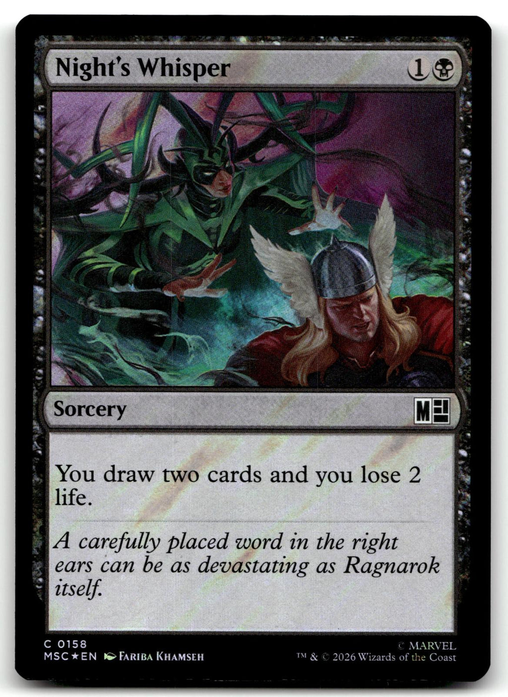 Night's Whisper (Surge Foil) 158 Holo Commander: Marvel Super Heroes Magic
