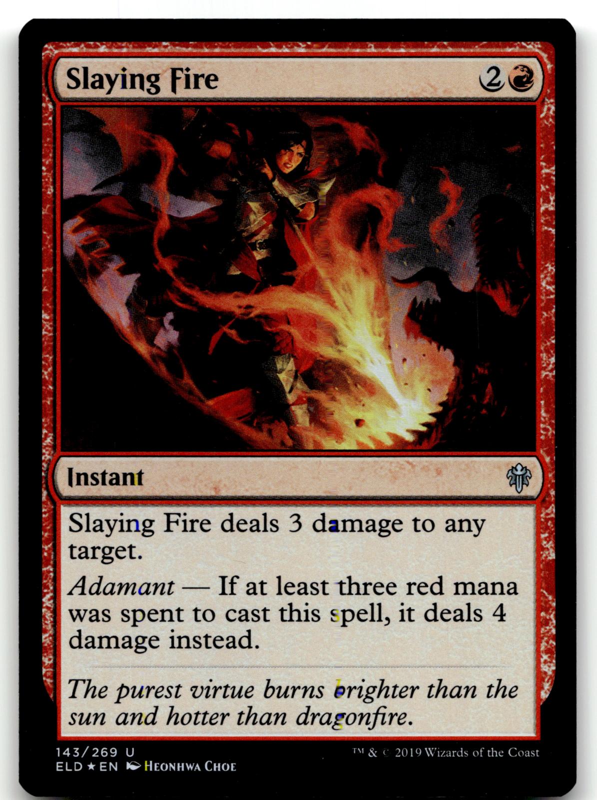 Slaying Fire 143 Uncommon Throne of Eldraine Magic: The Gathering Foil Near Mint