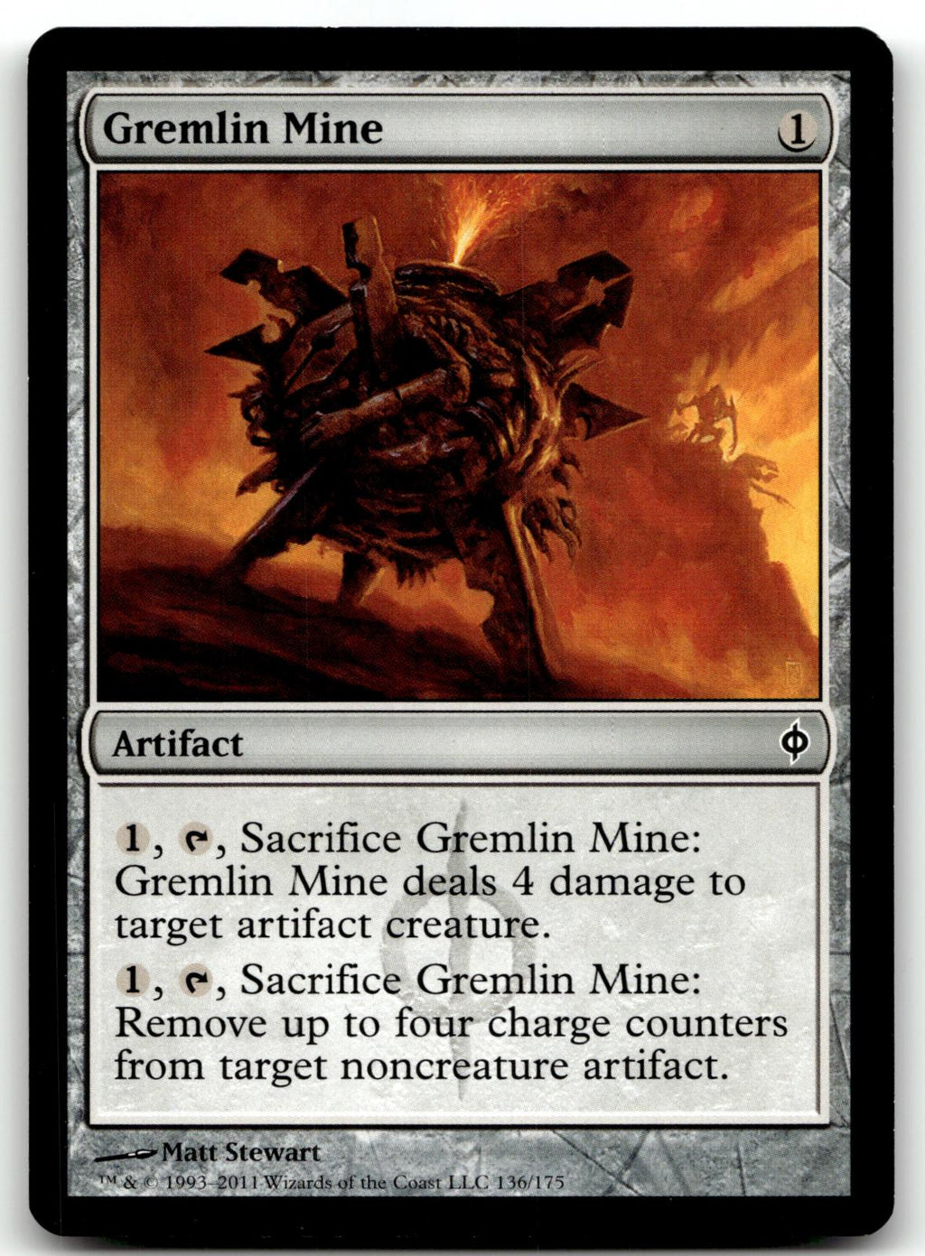 Gremlin Mine 136 Common New Phyrexia Magic: The Gathering Near Mint