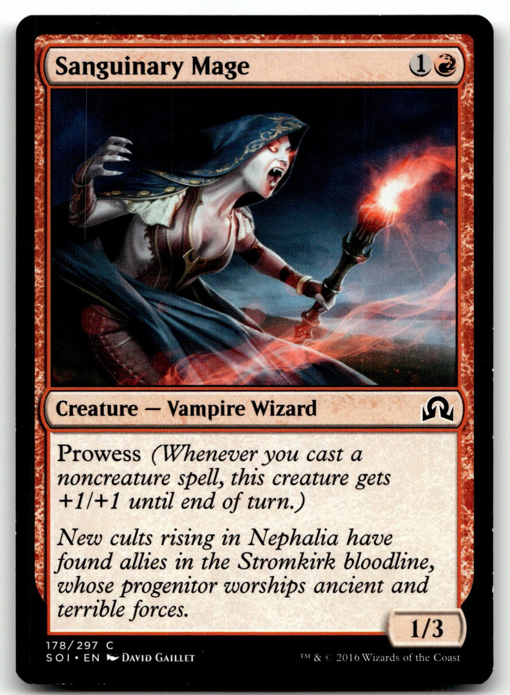 Sanguinary Mage 178 Common Shadows over Innistrad Magic: The Gathering Near Mint