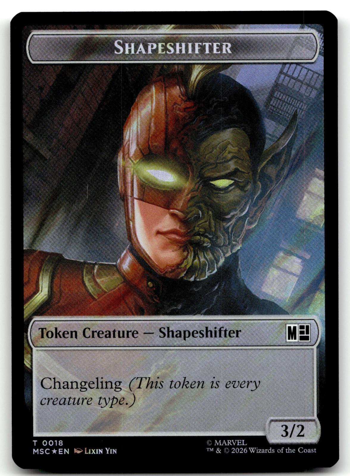 Shapeshifter (018) // Villain (025) Double-Sided Token (Surge Foil) 18- 25 Holo 