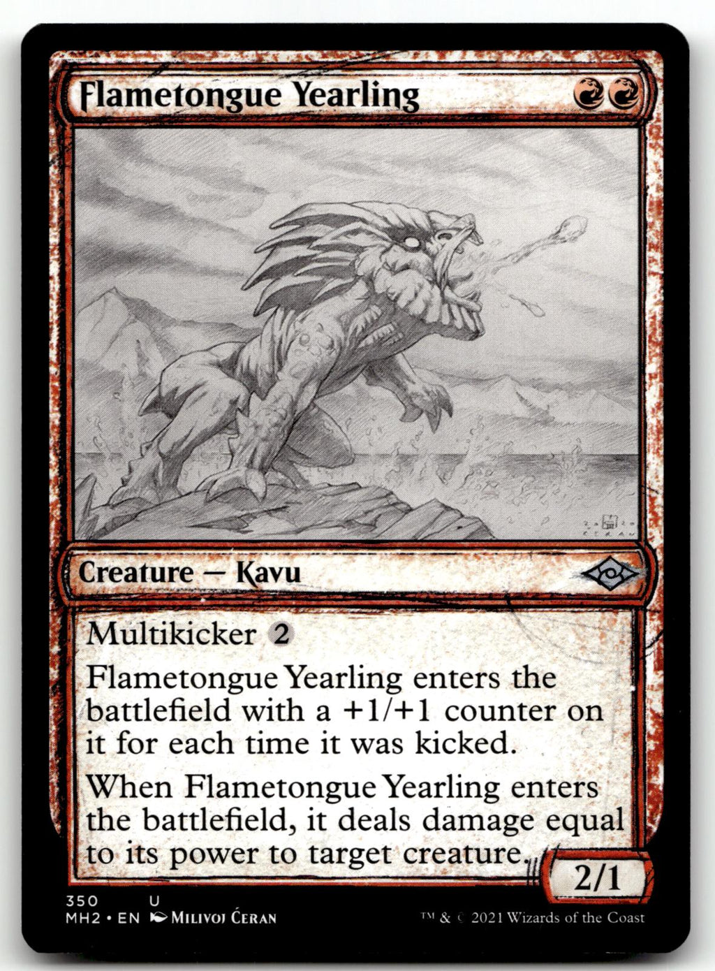 Flametongue Yearling (Showcase) 350 Modern Horizons 2 Magic: The Gathering NM
