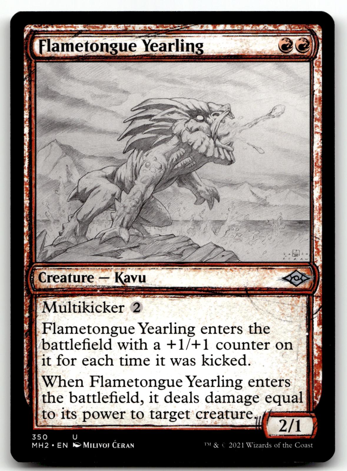 Flametongue Yearling (Showcase) 350 Modern Horizons 2 Magic: The Gathering NM
