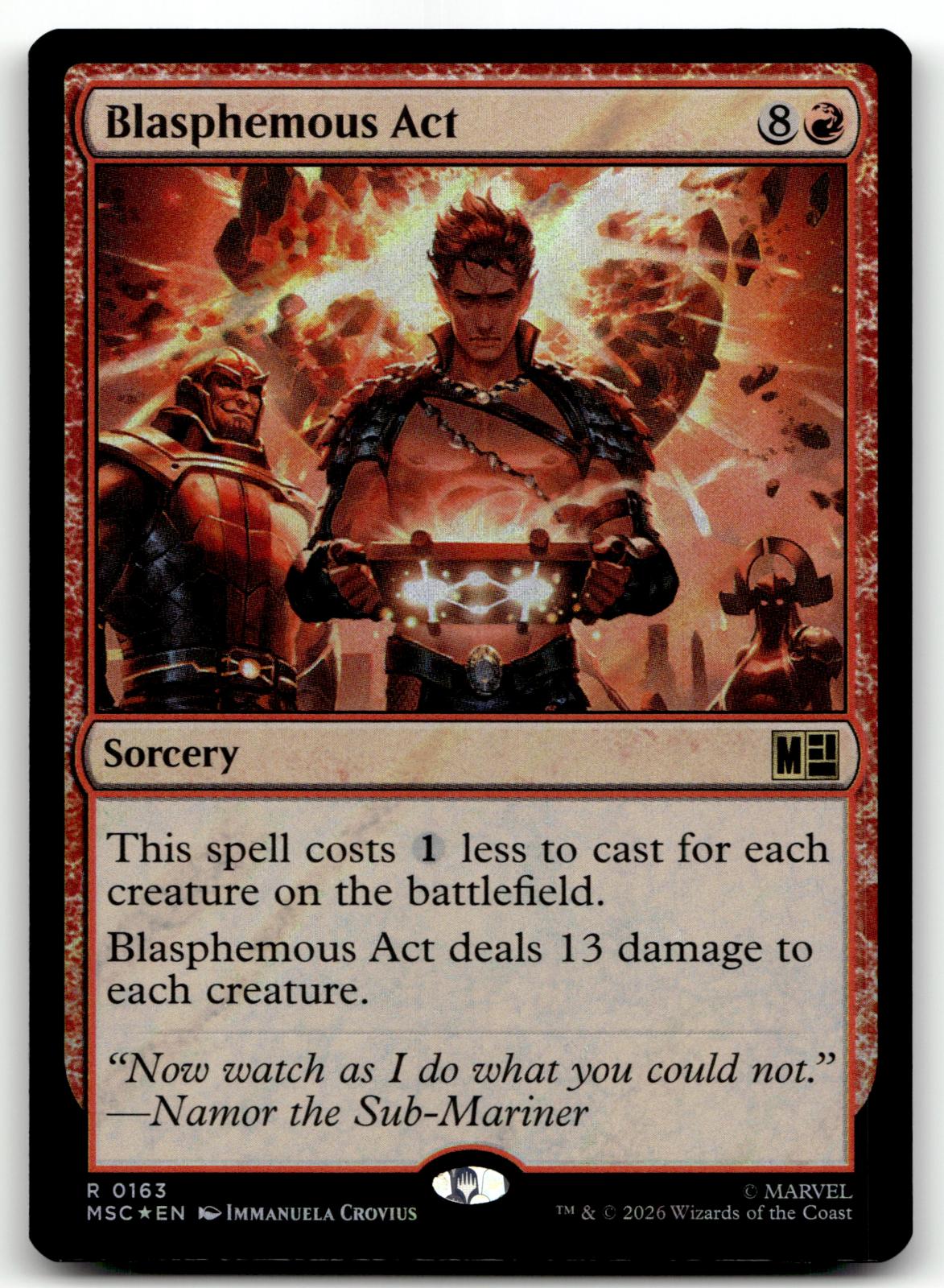Blasphemous Act 163 Rare Commander: Marvel Super Heroes Magic: The Gathering NM