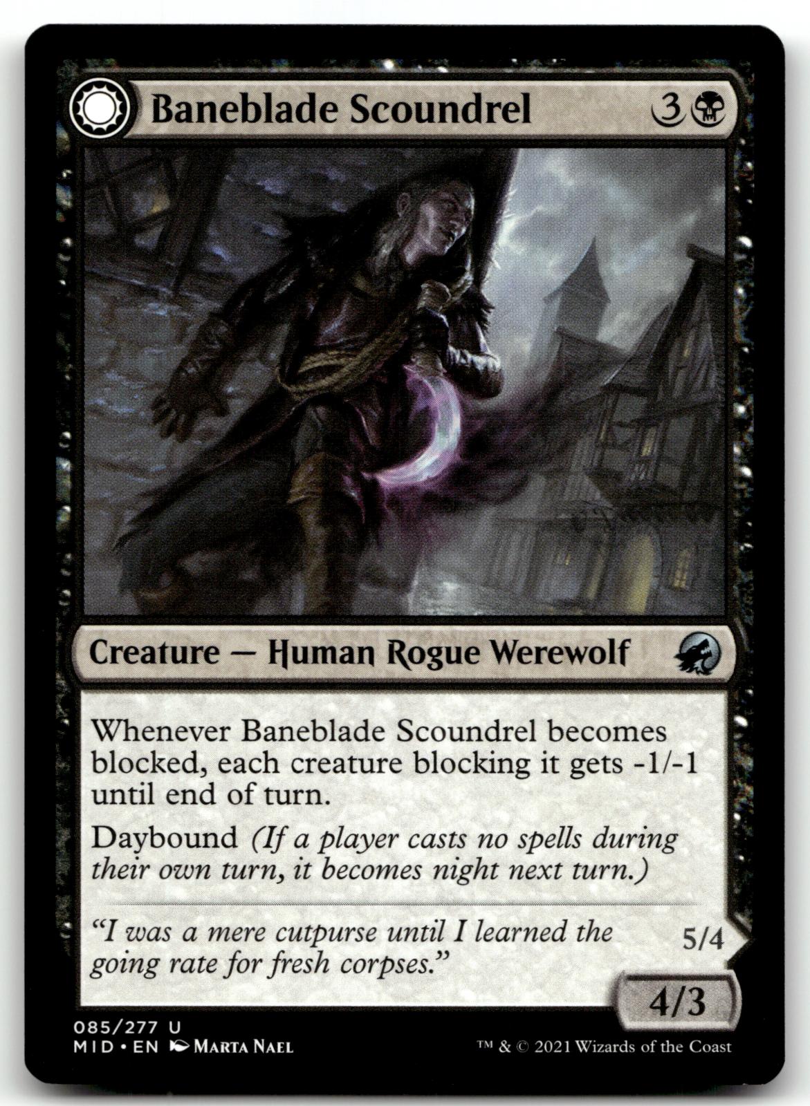 Baneblade Scoundrel 85 Uncommon Innistrad: Midnight Hunt Magic: The Gathering NM