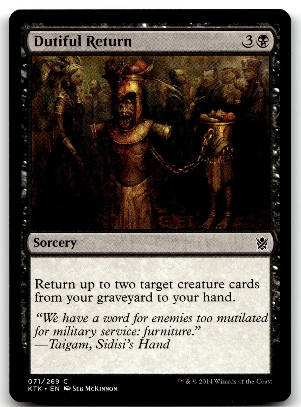 Dutiful Return 71 Common Khans of Tarkir Magic: The Gathering Near Mint
