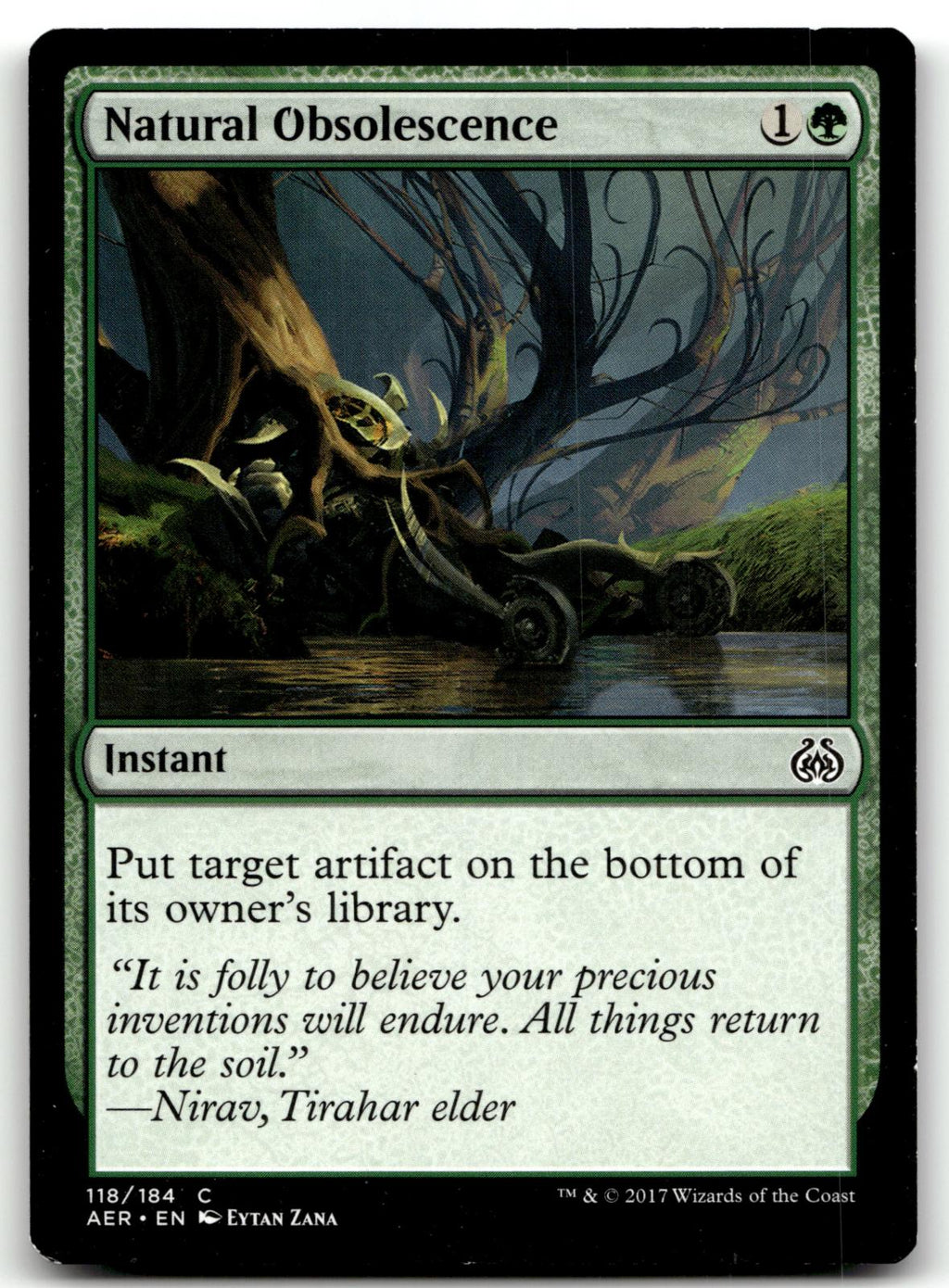 Natural Obsolescence 118 Common Aether Revolt Magic: The Gathering Near Mint