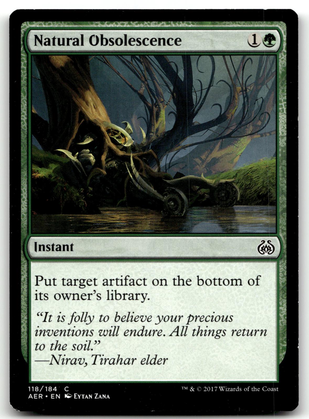 Natural Obsolescence 118 Common Aether Revolt Magic: The Gathering Near Mint