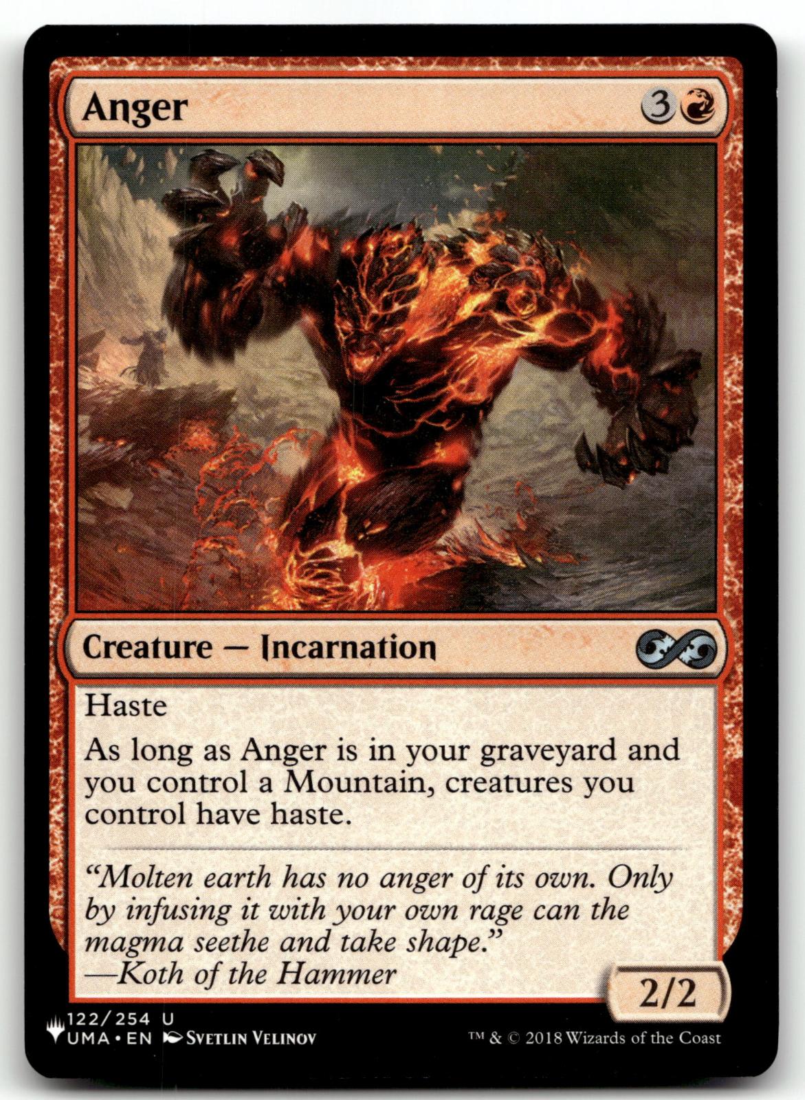 Anger 122 Uncommon Ultimate Masters Magic: The Gathering Near Mint