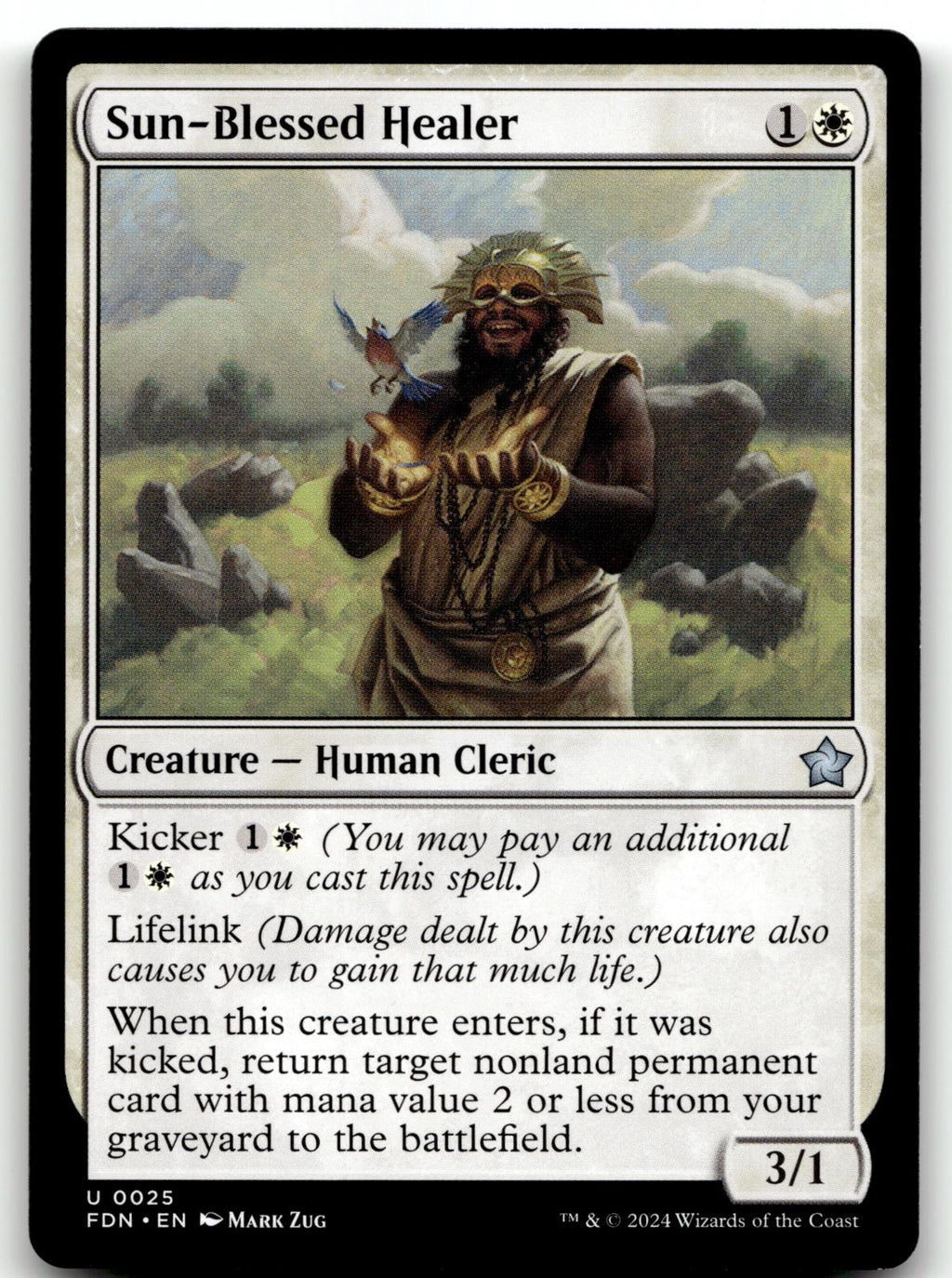 Sun-Blessed Healer 25 Uncommon Foundations Magic: The Gathering Near Mint