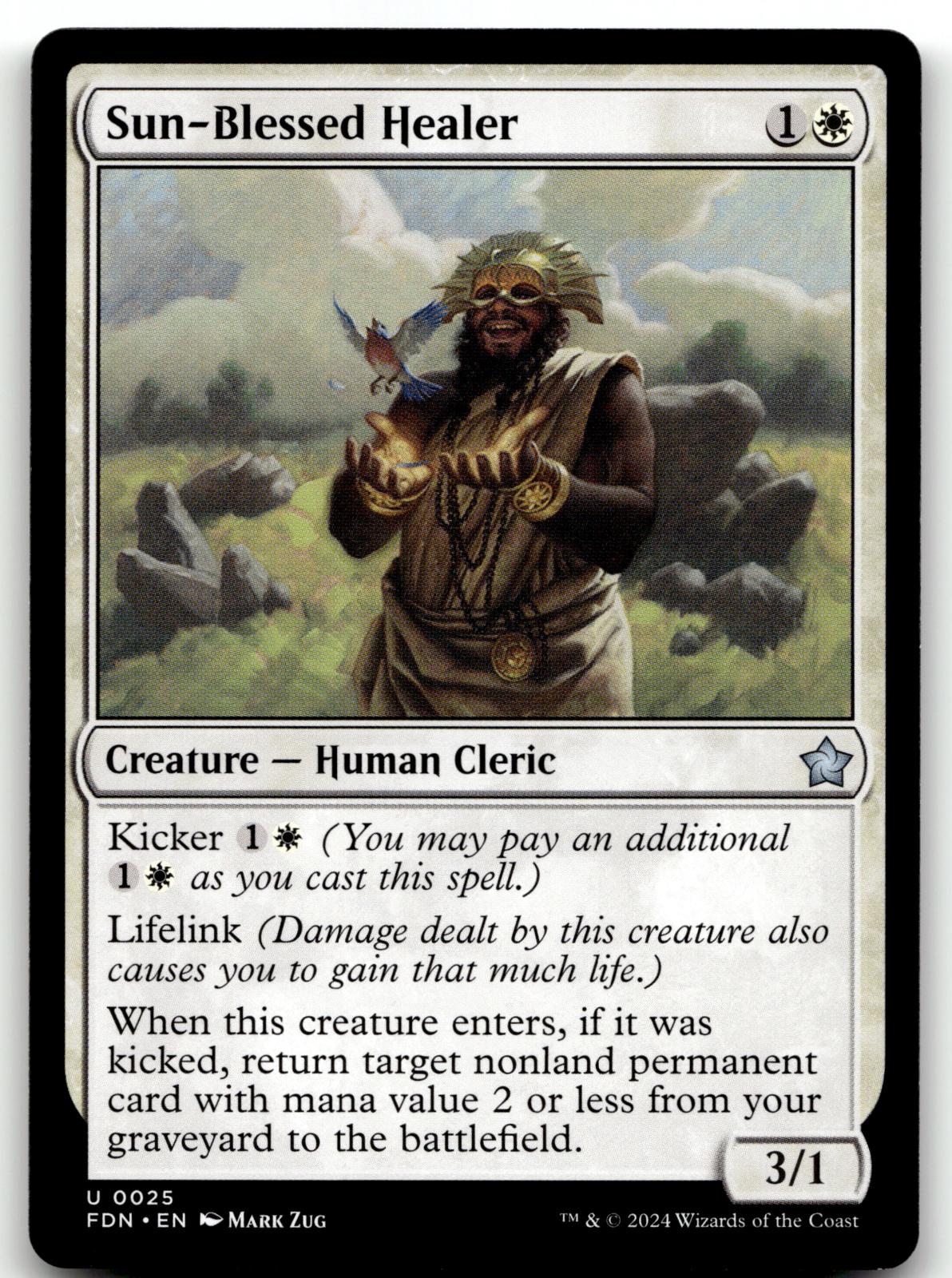 Sun-Blessed Healer 25 Uncommon Foundations Magic: The Gathering Near Mint