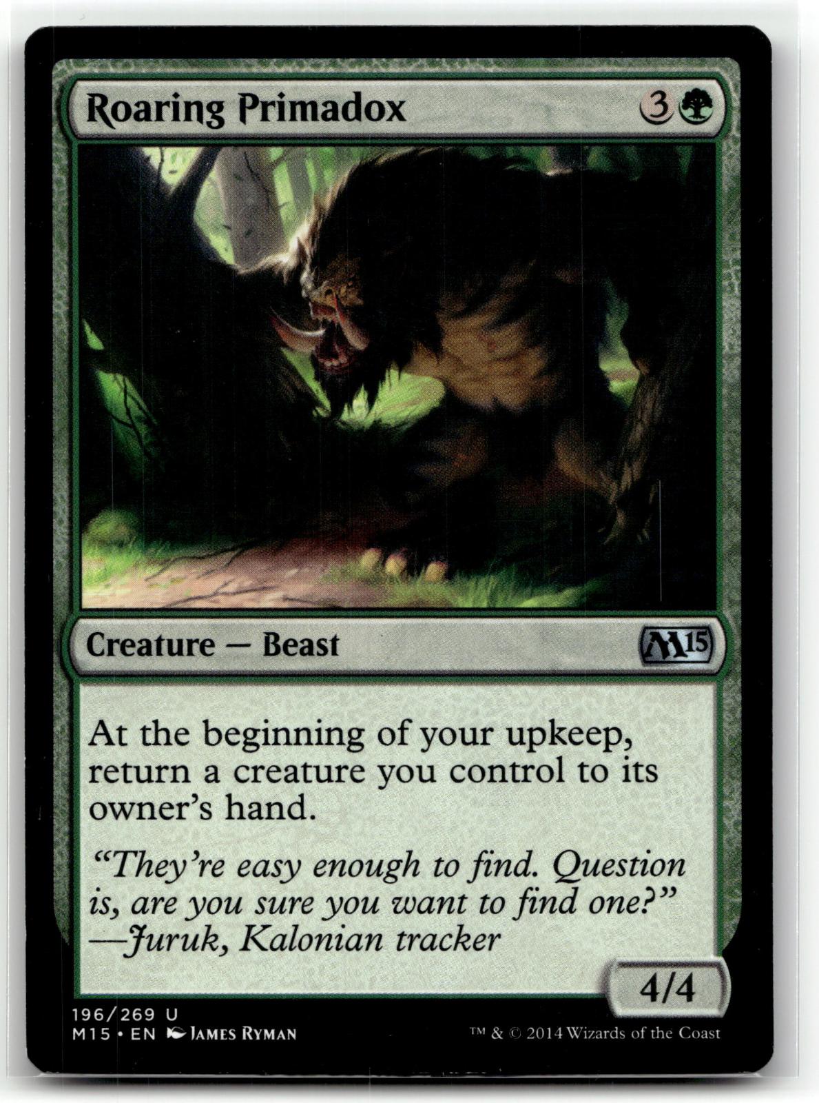 Roaring Primadox 196 Uncommon Magic 2015 (M15) Magic: The Gathering Near Mint