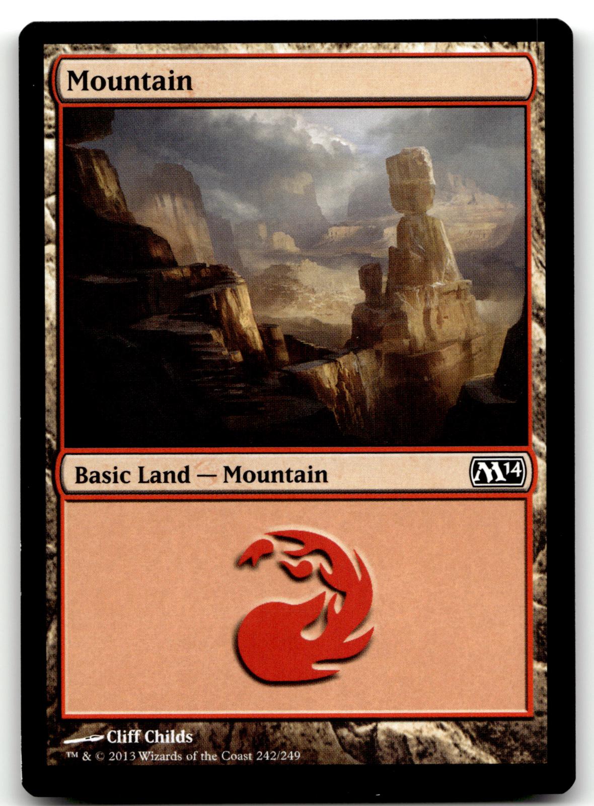 Mountain (242) 242 Land Magic 2014 (M14) Magic: The Gathering Near Mint