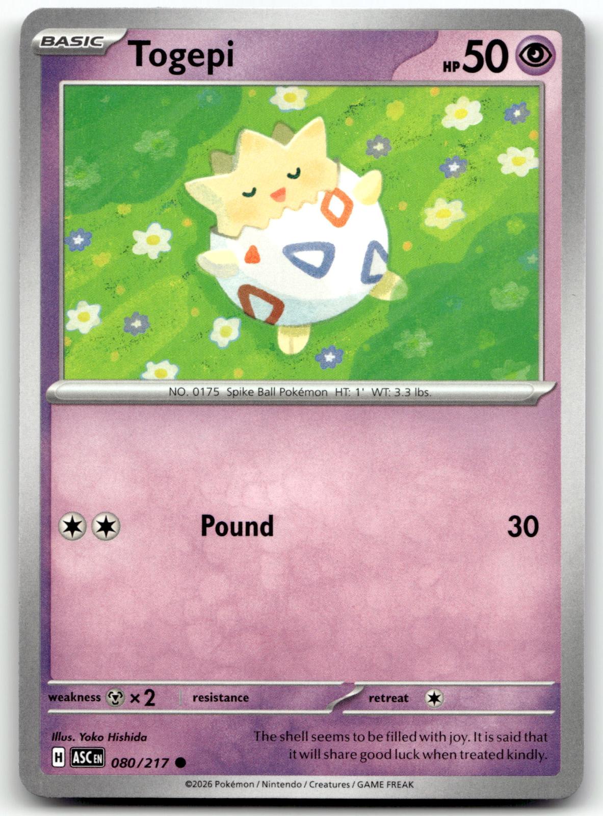 Togepi 080/217 Common Ascended Heroes Pokemon Near Mint