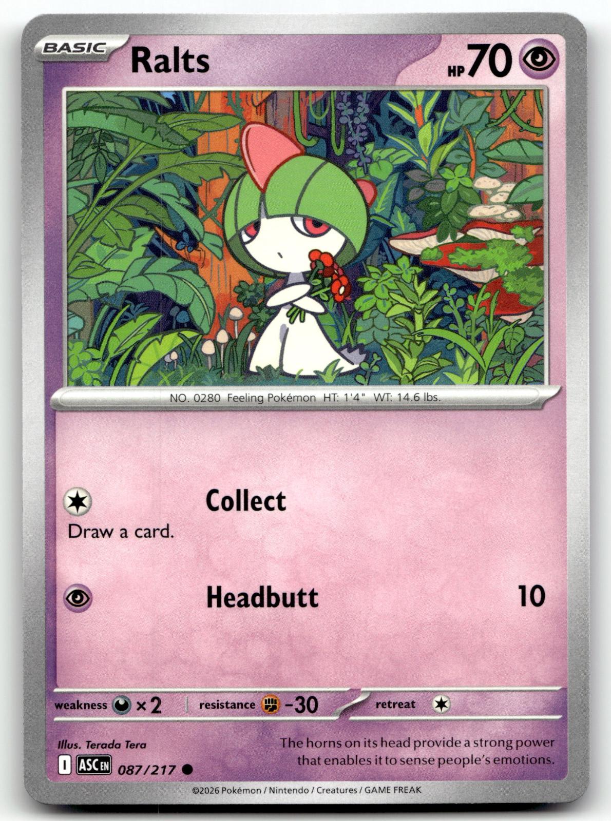 Ralts 087/217 Common Ascended Heroes Pokemon Near Mint