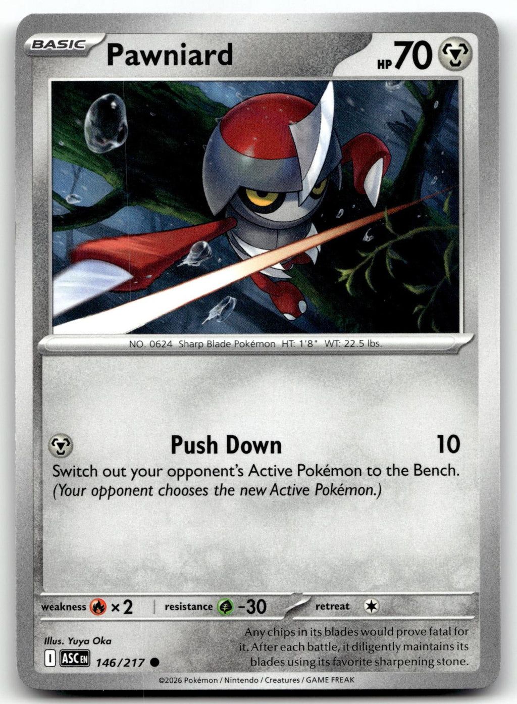 Pawniard 146/217 Common Ascended Heroes Pokemon Near Mint