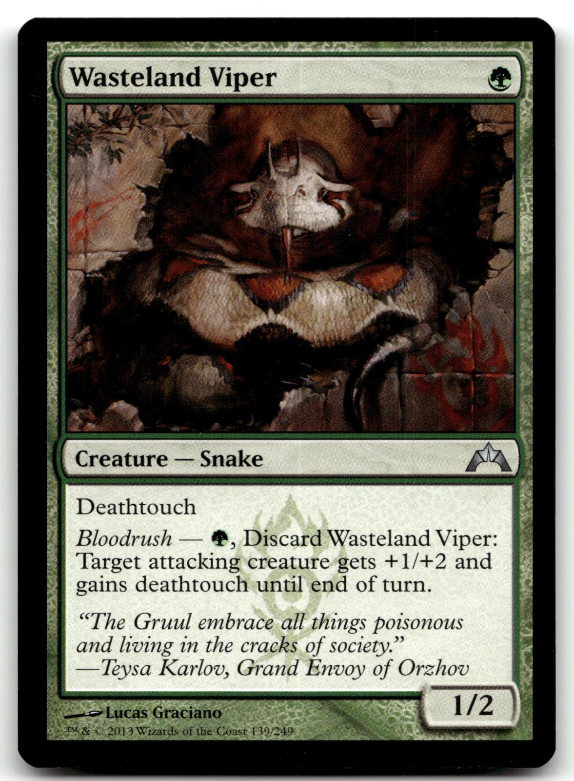 Wasteland Viper 139 Uncommon Gatecrash Magic: The Gathering Near Mint