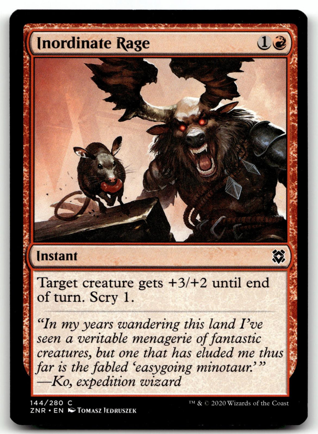 Inordinate Rage 144 Common Zendikar Rising Magic: The Gathering Near Mint