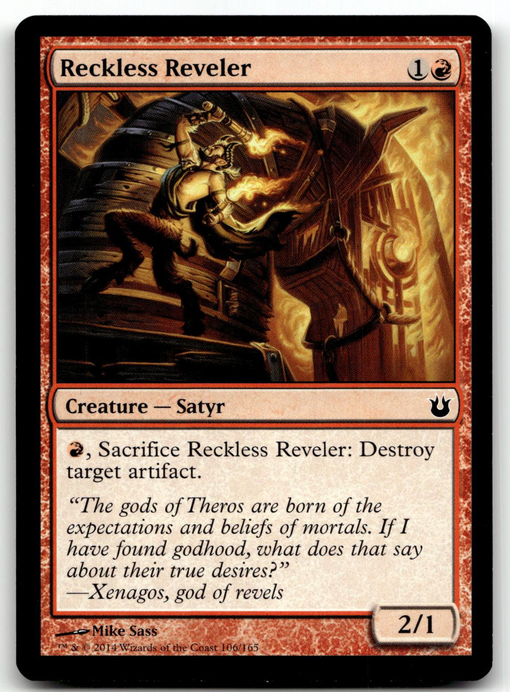 Reckless Reveler 106 Common Born of the Gods Magic: The Gathering Near Mint