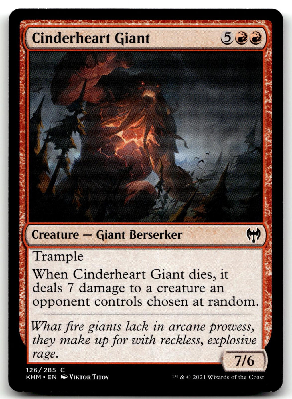 Cinderheart Giant 126 Common Kaldheim Magic: The Gathering Near Mint