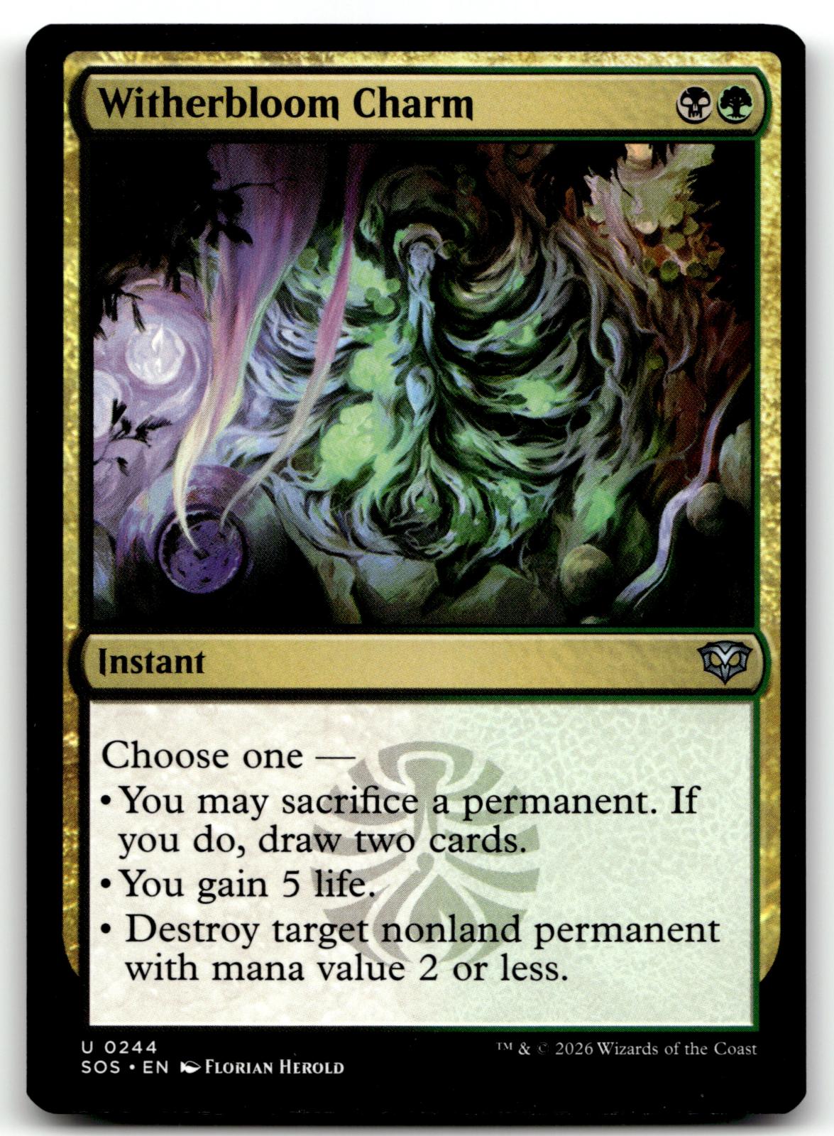 Witherbloom Charm 244 Uncommon Secrets of Strixhaven Magic: The Gathering NM