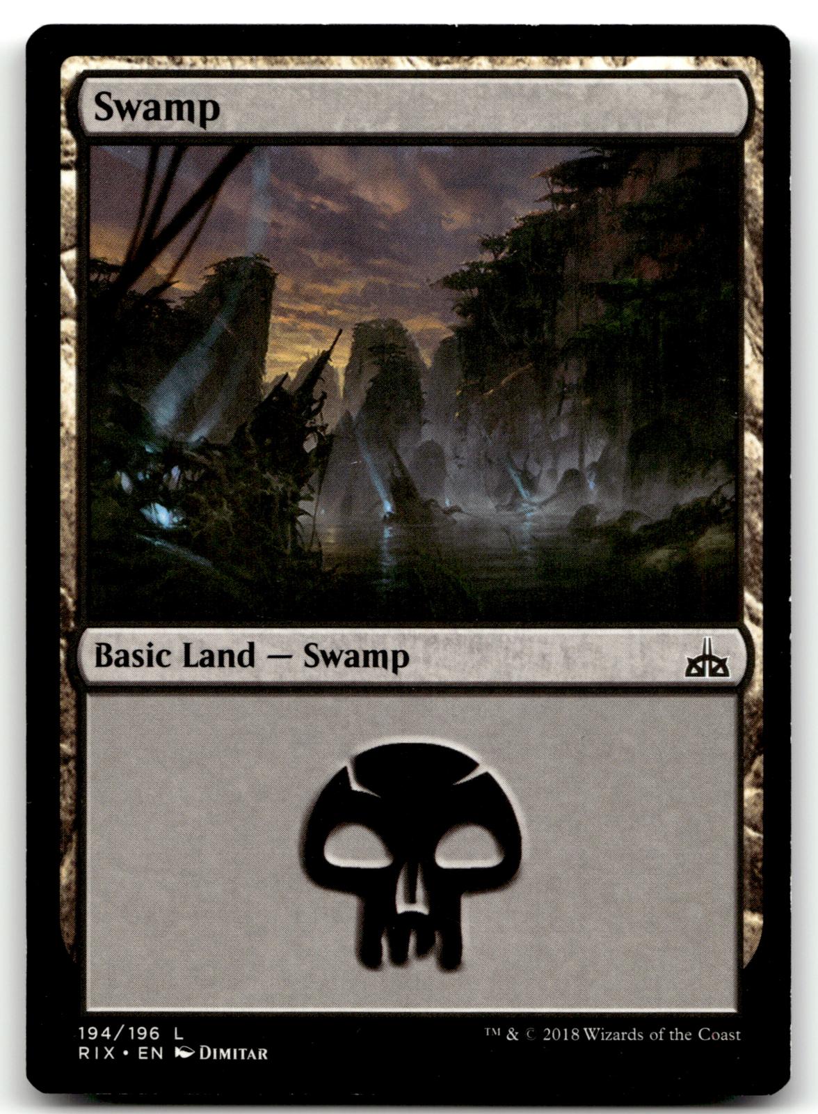 Swamp 194 Land Rivals of Ixalan Magic: The Gathering Near Mint