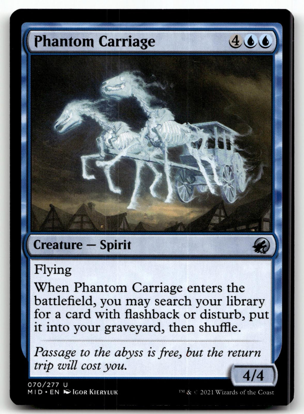 Phantom Carriage 70 Uncommon Innistrad: Midnight Hunt Magic: The Gathering NM