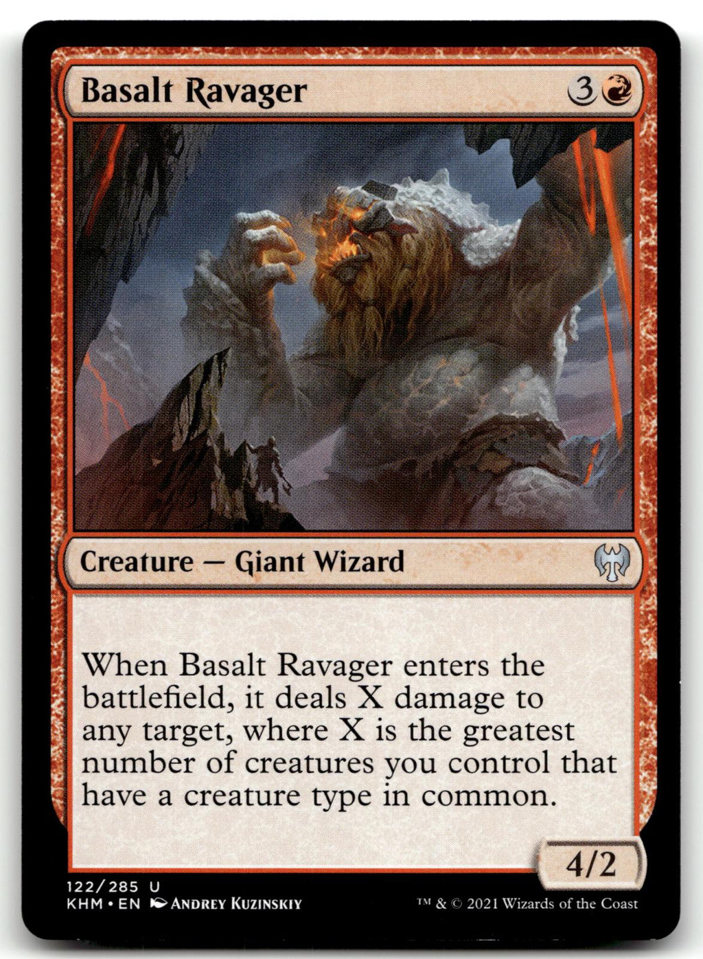 Basalt Ravager 122 Uncommon Kaldheim Magic: The Gathering Near Mint