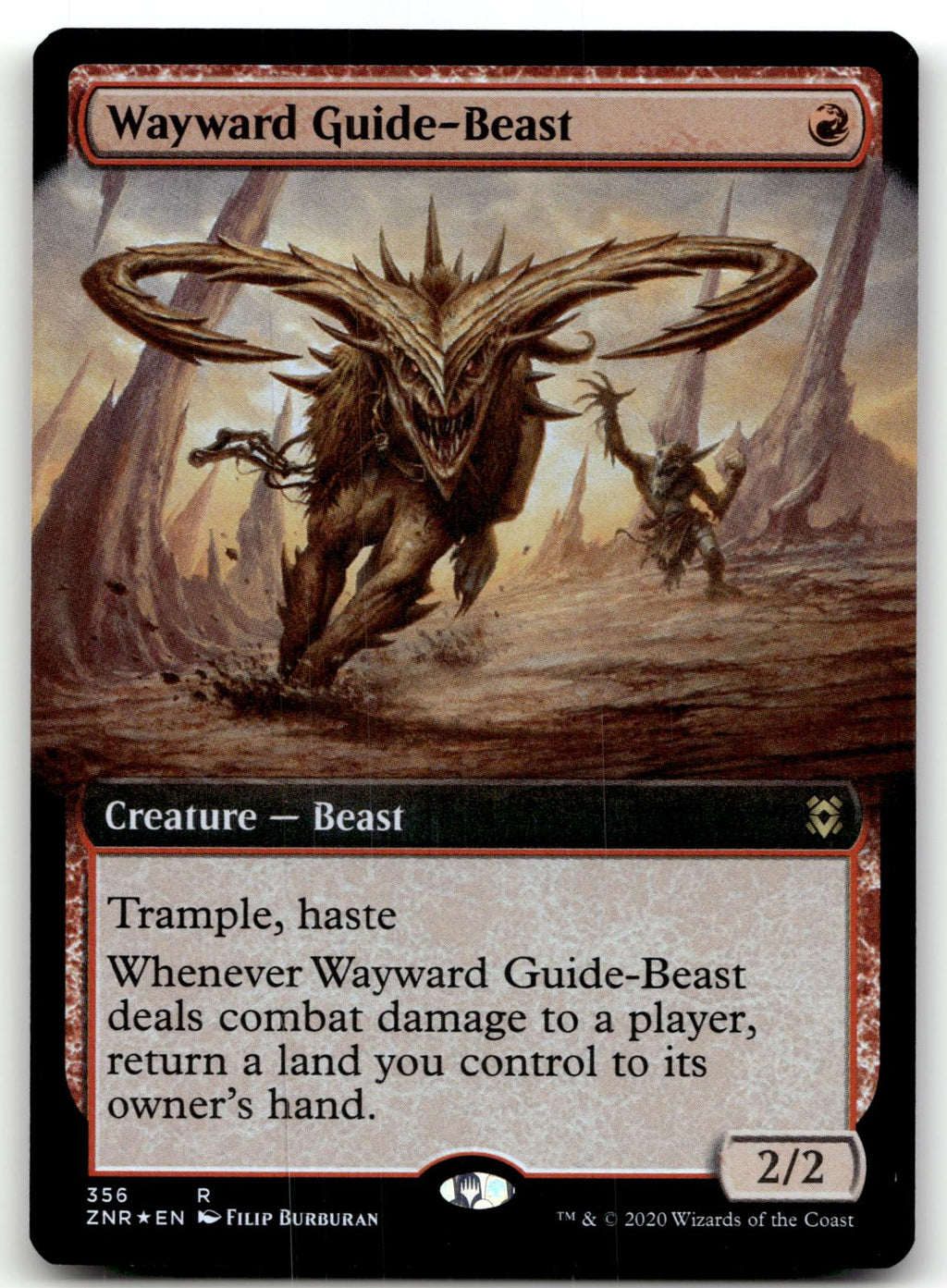Wayward Guide-Beast (Extended Art) 356 Zendikar Rising Magic: The Gathering Foil NM