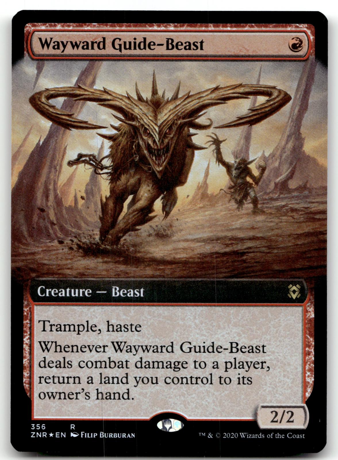 Wayward Guide-Beast (Extended Art) 356 Zendikar Rising Magic: The Gathering Foil NM